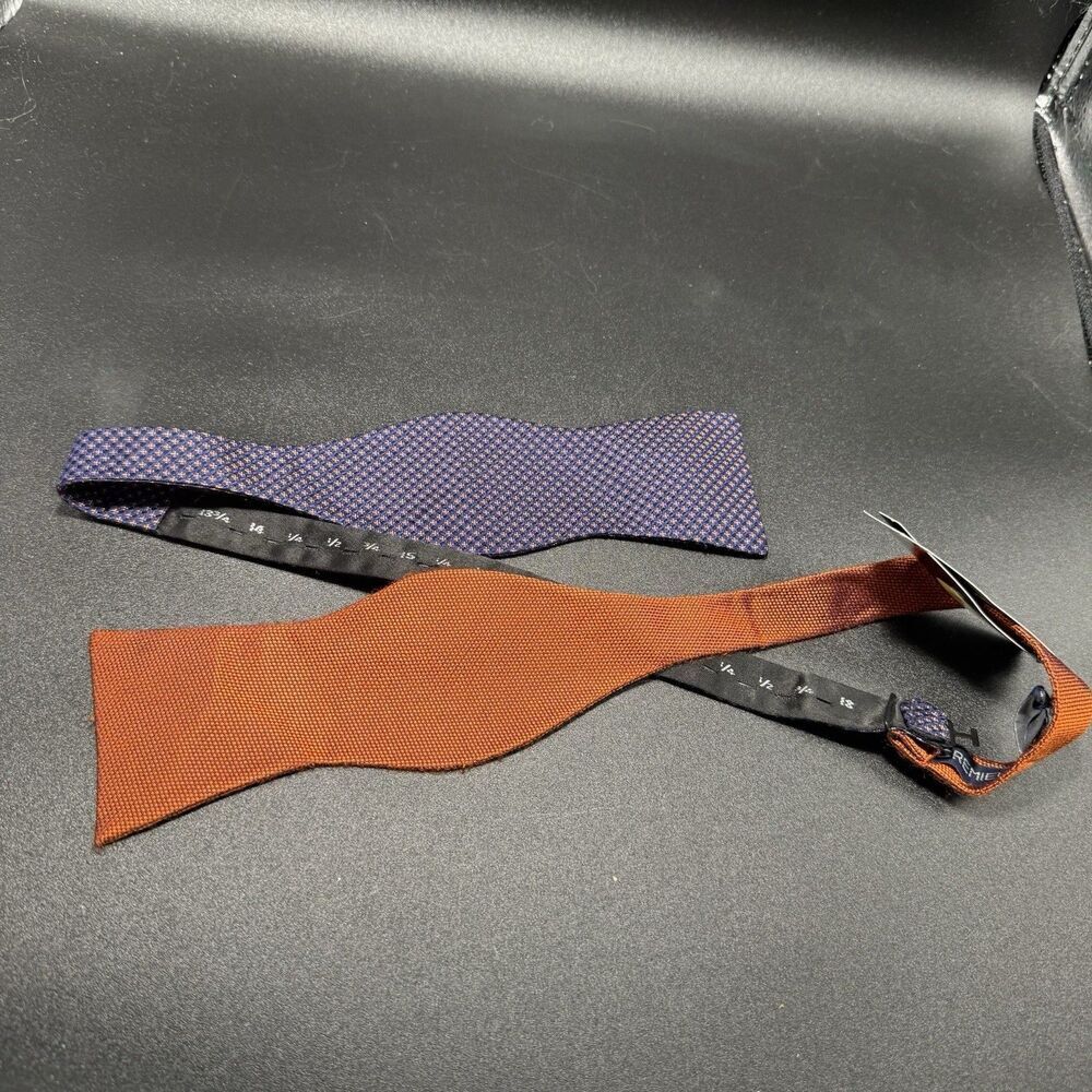 New Cremieux Bow Tie Men's Blue Pink 100% Silk Adjustable Dry Clean